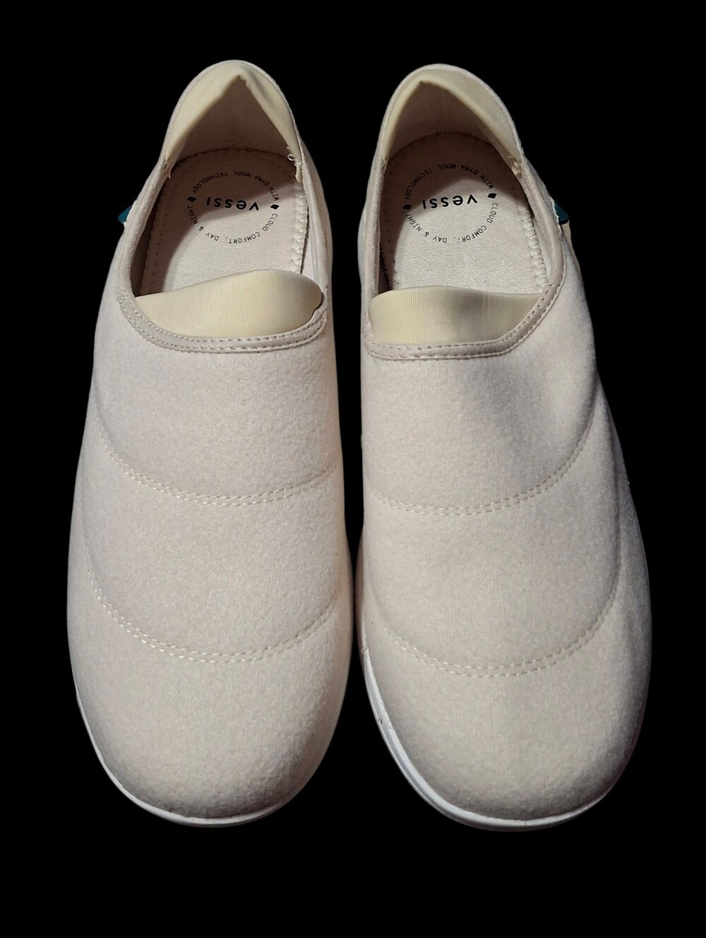Vessi Men's Slip-On Loafers in Cream with Blue Outsole